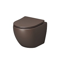 Унитаз подвесной Grossman Color с сиденьем микролифт коричневый матовый GR-4455BRMS