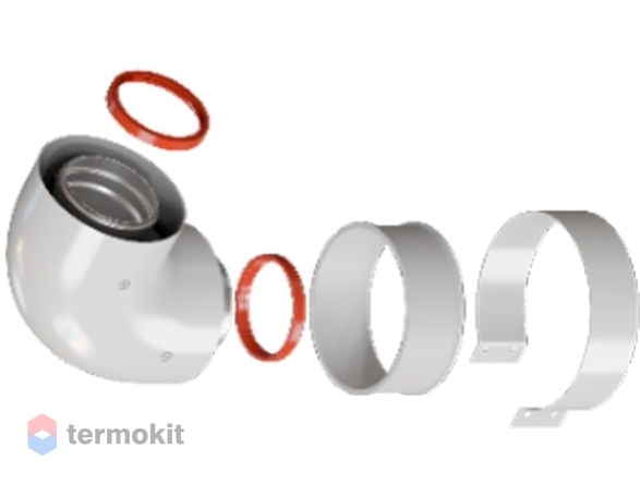 Rommer Начальный участок 60/100 с хомутом и втулкой D60 L-50