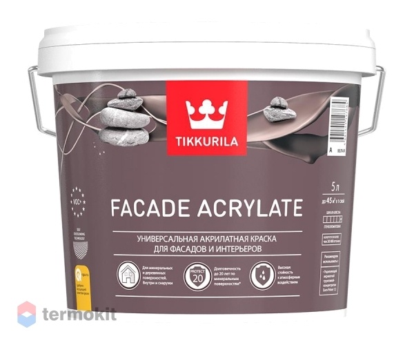 Tikkurila Facade Acrylate,Универсальная акрилатная фасадная краска, база С,5л