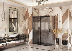 Душевой уголок Ambassador Benefit 2000x1500x1100 (тонированное стекло) черный 19022204HBB-110HBB