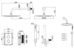 Душевой комплект скрытого монтажа Allen Brau Priority с термостатом 5.31013-00