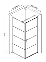 Душевой уголок AQUAme 1950x900x900 чёрный матовый AQM5215-RH-9