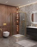 Душевой уголок Cezares Molveno 1950x1000x1000 брашированное золото MOLVENO-A-2-100-C-BORO-IV