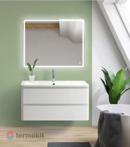 Тумба под раковину 90 подвесная BELBAGNO Albano Bianco Lucido ALBANO-900-2C-SO-BL