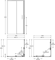 Душевой уголок Kerama Marazzi Vetro 1950x1000x1000 хром VE.100.SSD.CR