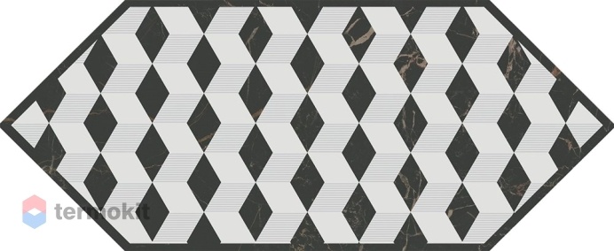 Керамическая плитка Kerama Marazzi Келуш HGD/A483/35006 декор 4 черно-белый 14х34