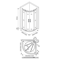 Душевой уголок Good Door Galaxy 1950x900x900 Черный ГЛ00018