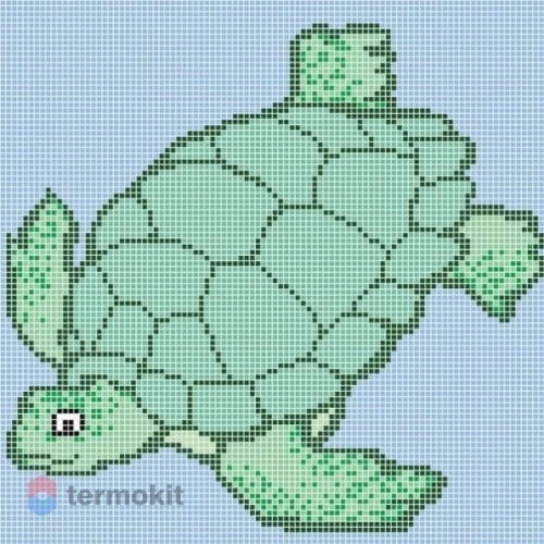 Мозаика Стеклянная Vidrepur Tortuga Marina (на сетке) панно 253,6x253,6