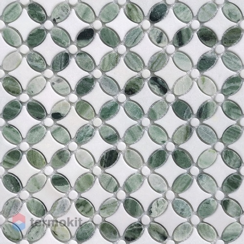 Мозаика Caramelle Mosaic Pietrine 7mm Pietra Mix 5 traforato Pol (4,8x4,8) 29,6x29,6