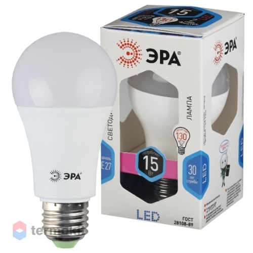 Лампа светодиодная ЭРА LED A60-15W-840-E27 диод, груша, 15Вт, нейтр, E27