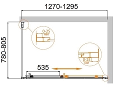 Душевой уголок Cezares Molveno 1950x1300x800 хром MOLVENO-AH-11-130/80-C-Cr-IV