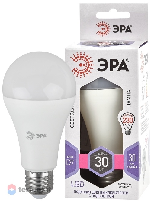 Лампа светодиодная ЭРА LED A65-30W-860-E27