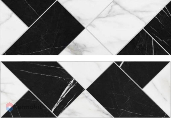 Керамическая плитка Argenta Delta Tangram White настенная 40x120