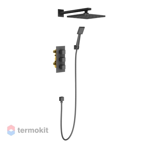 Душевой комплект скрытого монтажа Timo Tetra-thermo с термостатом черный SX-0179/03SM