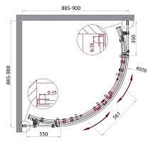 Душевой уголок BelBagno Acqua 1950x900x900 черный матовый ACQUA-R-2-90-C-NERO