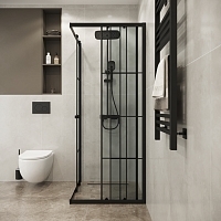 Душевой уголок Niagara Eco 1900x875x875 (рисунок клетка) черный матовый NG-1009-14QKL