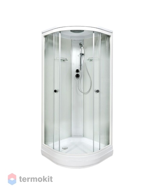 Душевая кабина Deto DM 90x90 (стекло с рисунком) белый DM2090