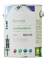 GNature 460, Landhausfarbe Краска для деревянных фасадов на основе масел и смол с УФ фильтром и антисептиком, бесцветная база 2,5 л