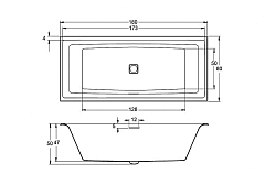 Акриловая ванна Riho Still Square LED 1800x800 + светодиоды и подголовники с размещением на двух сторонах B099005005