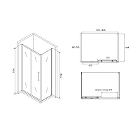 Душевой уголок ABBER Schwarzer Diamant 1950x1400x700 черный AG30140BH-S70B