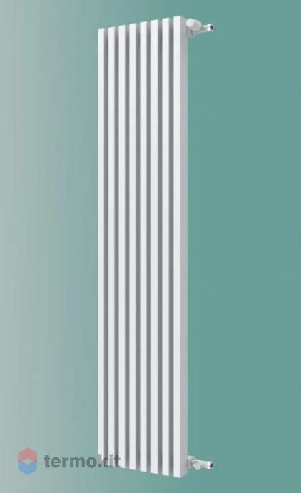 Стальной трубчатый радиатор КЗТО QUADRUM 60 V 1500 белый муар / 14 секций с боковым подключением
