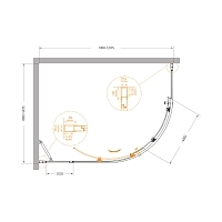 Душевой уголок Cezares Molveno 1950x1200x900 хром MOLVENO-RH-1-120/90-C-Cr-IV