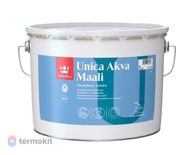 Tikkurila Unica Akva Maali,Акрилатная краска для окон и дверей, база А, 9л