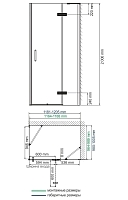 Душевой уголок WasserKRAFT AllerBLACK MATT 2000x1200x1000 хром/черный правый 10H10RBLACK MATT