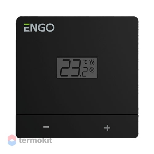 ENGO Проводной терморегулятор, накладной, на батарейках, черный EASY-BATB