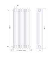 Стальной трубчатый радиатор Arbonia 3180/08 секций с боковым подключением 3/4