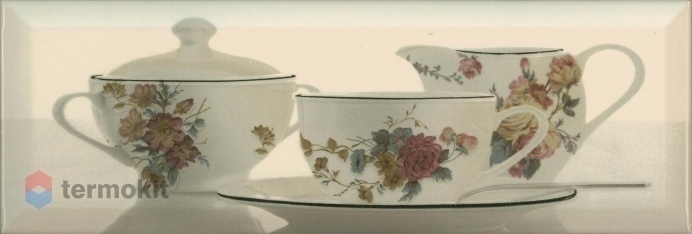 Керамическая плитка Absolut Keramika Decor Tea 03 Cream A декор 10x30