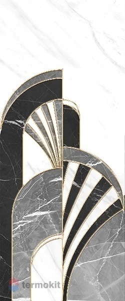 Керамическая плитка Gracia Ceramica Noir Декор черный 01 25х60