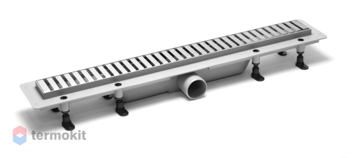 Сливной канал пластиковый PlastBrno Design 3 400 мм серый SZA3400