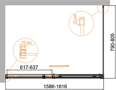 Душевой уголок Cezares Duet Soft-M 1950x1600x800 хром DUET SOFT-M-AH-1-160/80-C-Cr