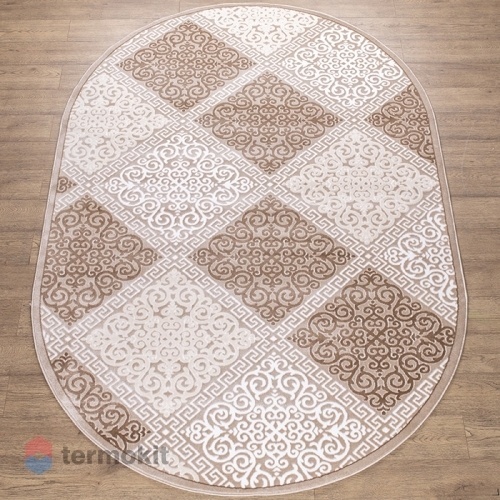 Ковёр Kitroom Каскад 80x150 овальный бежевый 27105 24055