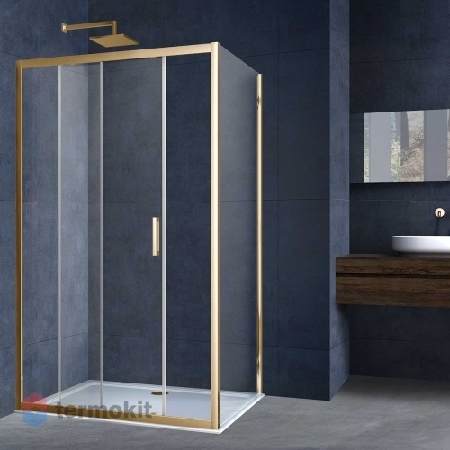 Душевой уголок Vincea Alpha 1950х1500х800 золото брашированное VSR-3AL8015CLG