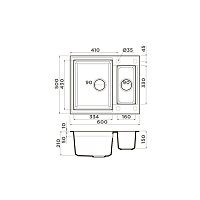 Мойка для кухни Omoikiri Sakaime-60-2-BL черный 4993908