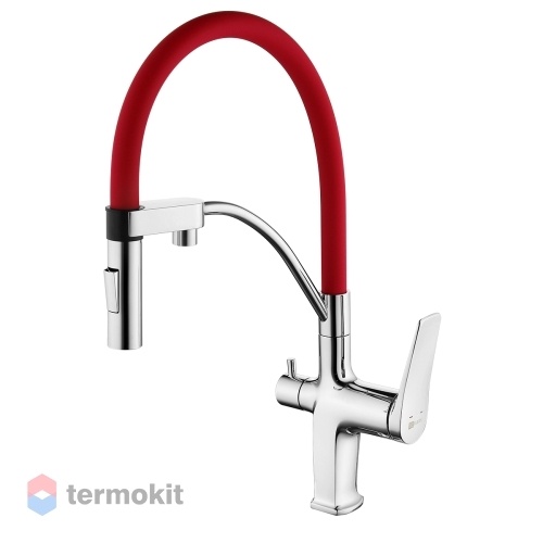 Смеситель для кухни Lemark Comfort хром/красный LM3074C-Red