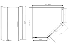 Душевой уголок Vincea Slim-N 1950x900x900 черный матовый VSP-4SN900CLB