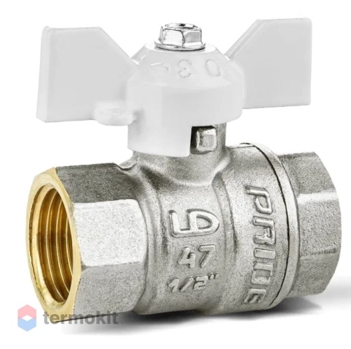 Кран шаровой LD 1 1/4" ВВ (бабочка) серия Pride 47.32.В-В.Б (white)