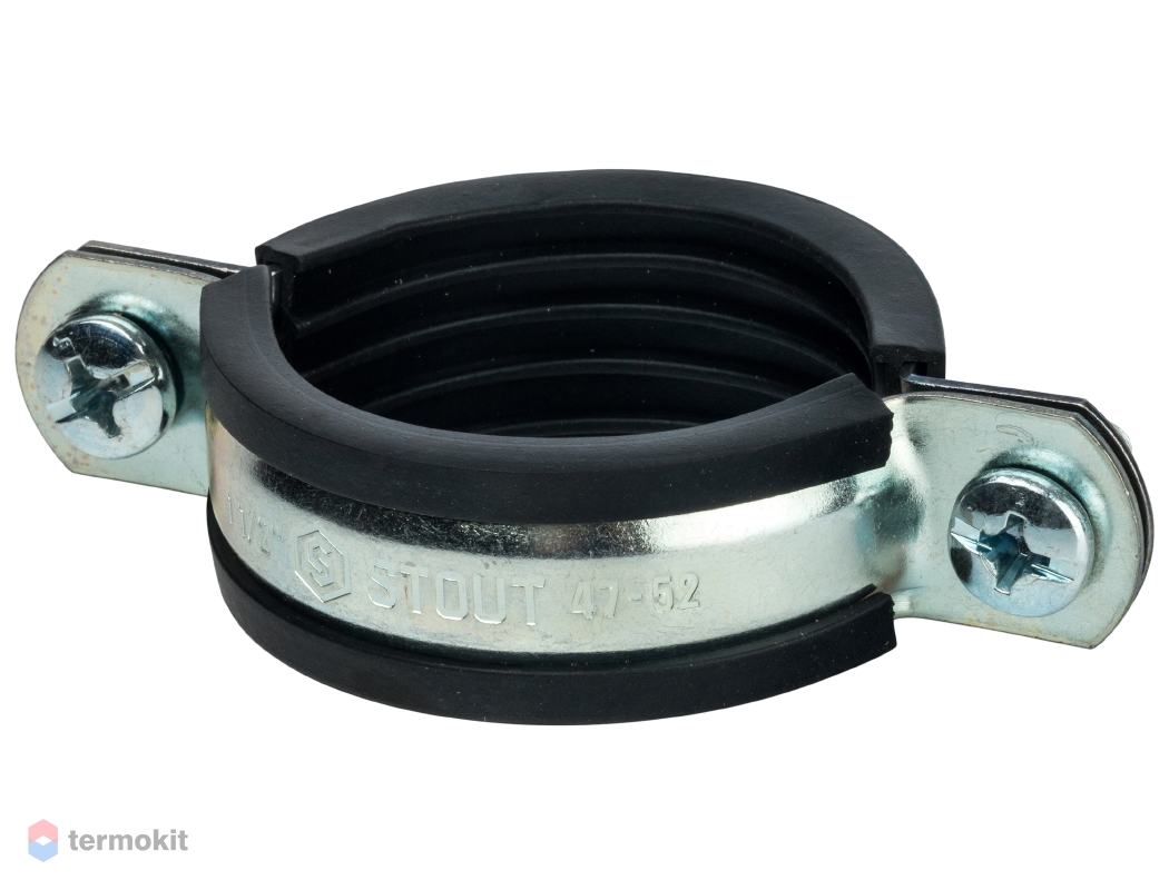 STOUT Хомут для труб, комплект: хомут+шпилька шуруп +дюбель пластиковый ...