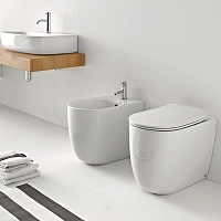 Унитаз приставной KERASAN Nolita с сиденьем белый глянцевый А0002400315+539101