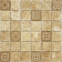 Мозаика Caramelle Mosaic Art Stone Emperador Light Mat (4,8x4,8) 30x30