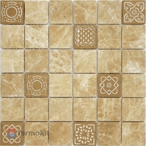 Мозаика Caramelle Mosaic Art Stone Emperador Light Mat (4,8x4,8) 30x30
