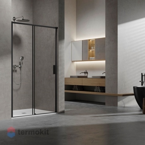 Душевая дверь Vincea Slim 8mm 1100х1950 черный матовый VDS-6SL110CLB