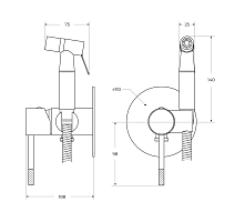 Смеситель с гигиеническим душем Cezares Relax брашированное золото RELAX-DIF-BORO УЦЕНЕННЫЙ