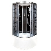 Душевая кабина Deto BМ 90x90 (тонированное стекло с узором) хром BM4590BLACK