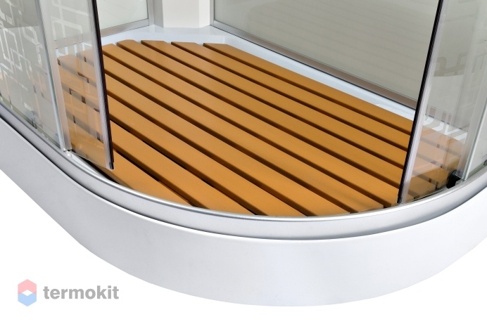Душевая кабина Deto EM 120x120 Хром (узорчатое стекло) ЕМ1512 L с гидромассажем (гм.)