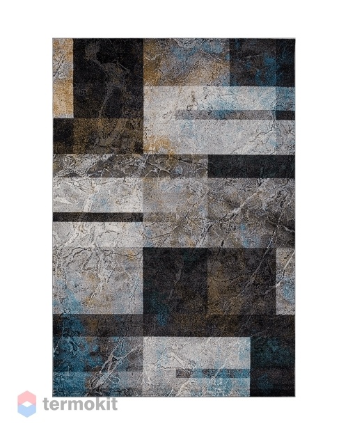 Ковёр Merinos London 120x180 прямоугольный серый/тёмно-синий/чёрный D828