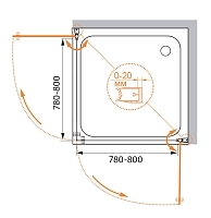 Душевой уголок Cezares Elena 1950x800x800 (матовое стекло) хром ELENA-W-A-2-80-P-Cr